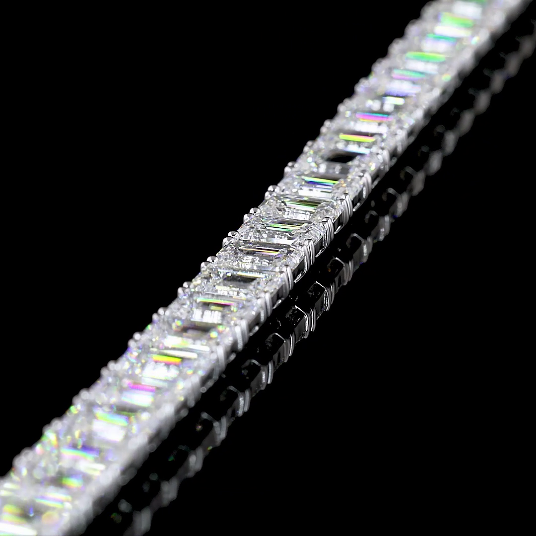 12.33 CTTW Radiant Lab Diamond Tennis Bracelet 7" 14k White Gold F Color and VS Clarity jewelry-spot-usa