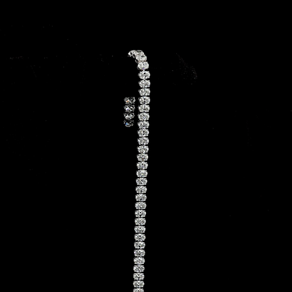 10.47 CTTW Oval Lab Diamond Tennis Bracelet 7" 14k White Gold (E/F Color and VS1/VS/VS2 Clarity)