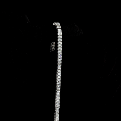 13.41 CTTW Emerald Lab Diamond Tennis Bracelet 7" 14k White Gold E Color and VS Clarity jewelry-spot-usa
