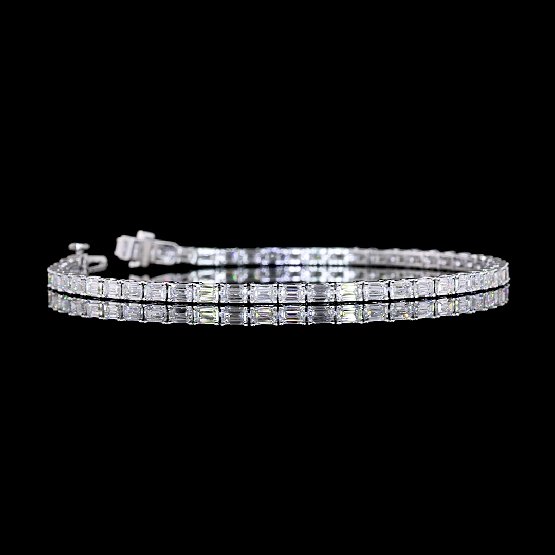 5.08 CTTW Emerald Lab Diamond Tennis Bracelet 7.5" 14k White Gold (E Color and VS1 Clarity)