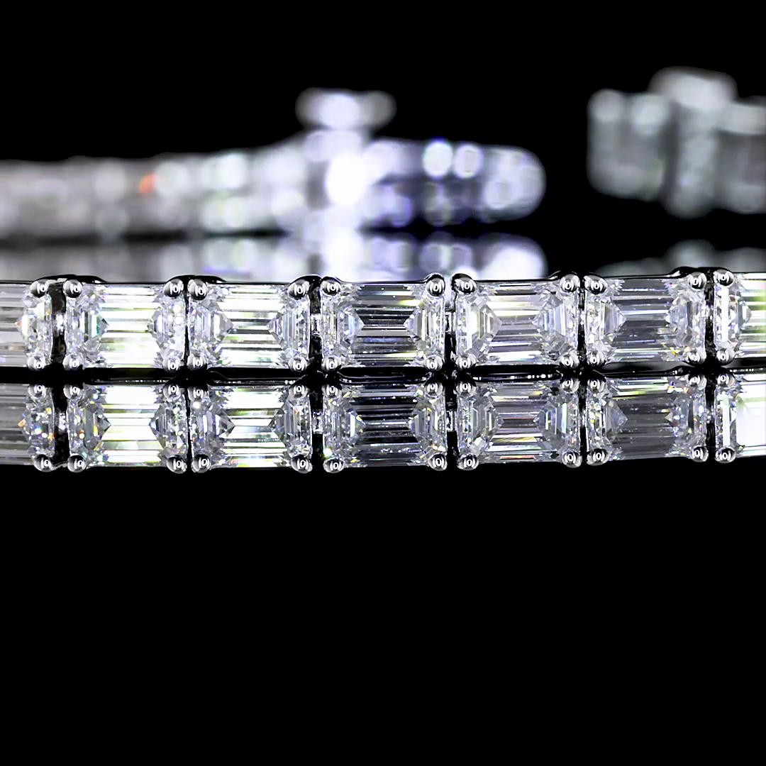 5.08 CTTW Emerald Lab Diamond Tennis Bracelet 7.5" 14k White Gold (E Color and VS1 Clarity)