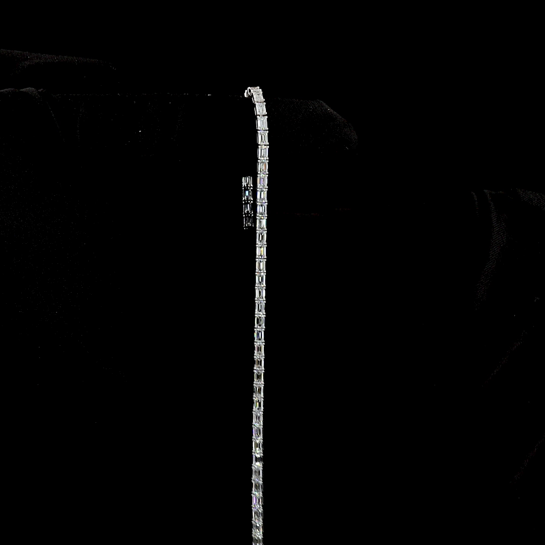 5.08 CTTW Emerald Lab Diamond Tennis Bracelet 7.5" 14k White Gold (E Color and VS1 Clarity)