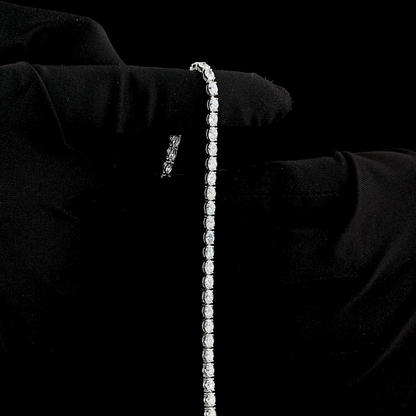 4.96 CTTW Oval Lab Diamond Tennis Bracelet 7.5" 14k White Gold (E Color and VS Clarity)