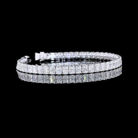 13.89 CTTW Radiant Lab Diamond Tennis Bracelet 7" 14k White Gold E Color and VS Clarity jewelry-spot-usa