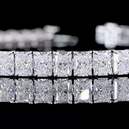 13.89 CTTW Radiant Lab Diamond Tennis Bracelet 7" 14k White Gold E Color and VS Clarity jewelry-spot-usa