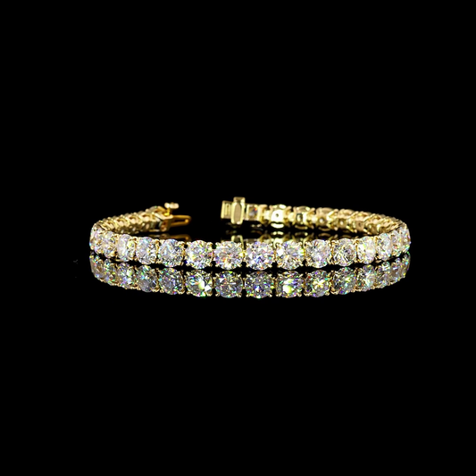 14k Yellow Gold Lab Diamond Round 17.37 CTTW Tennis Bracelet 7" E VS jewelry-spot-usa