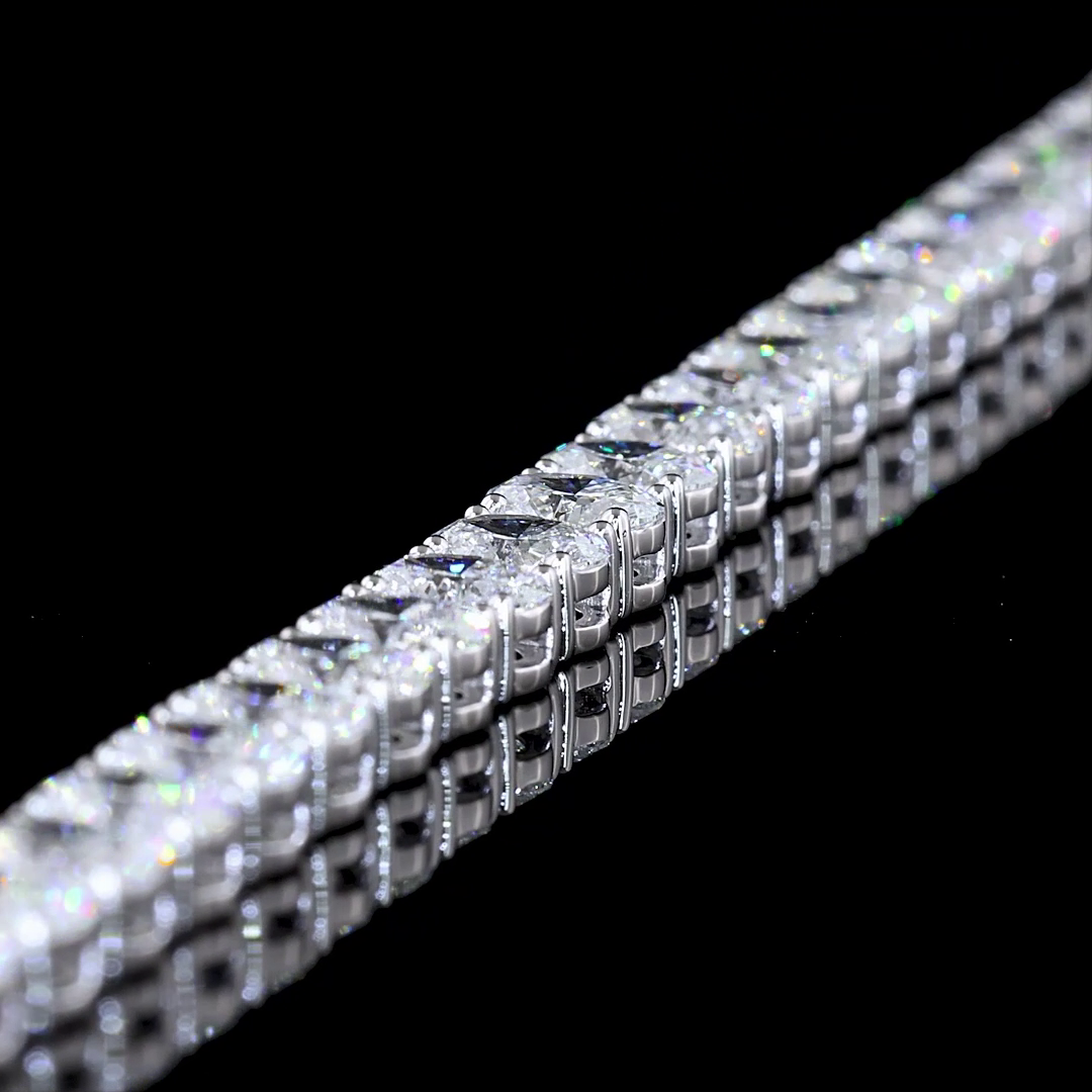 10.49 CTTW Oval Lab Diamond Tennis Bracelet 7" 14k White Gold F/E Color and VS2/VS Clarity jewelry-spot-usa
