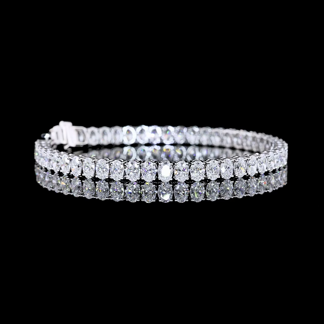 10.93 CTTW Oval Lab Diamond Tennis Bracelet 7" 14k White Gold E Color and VS Clarity jewelry-spot-usa