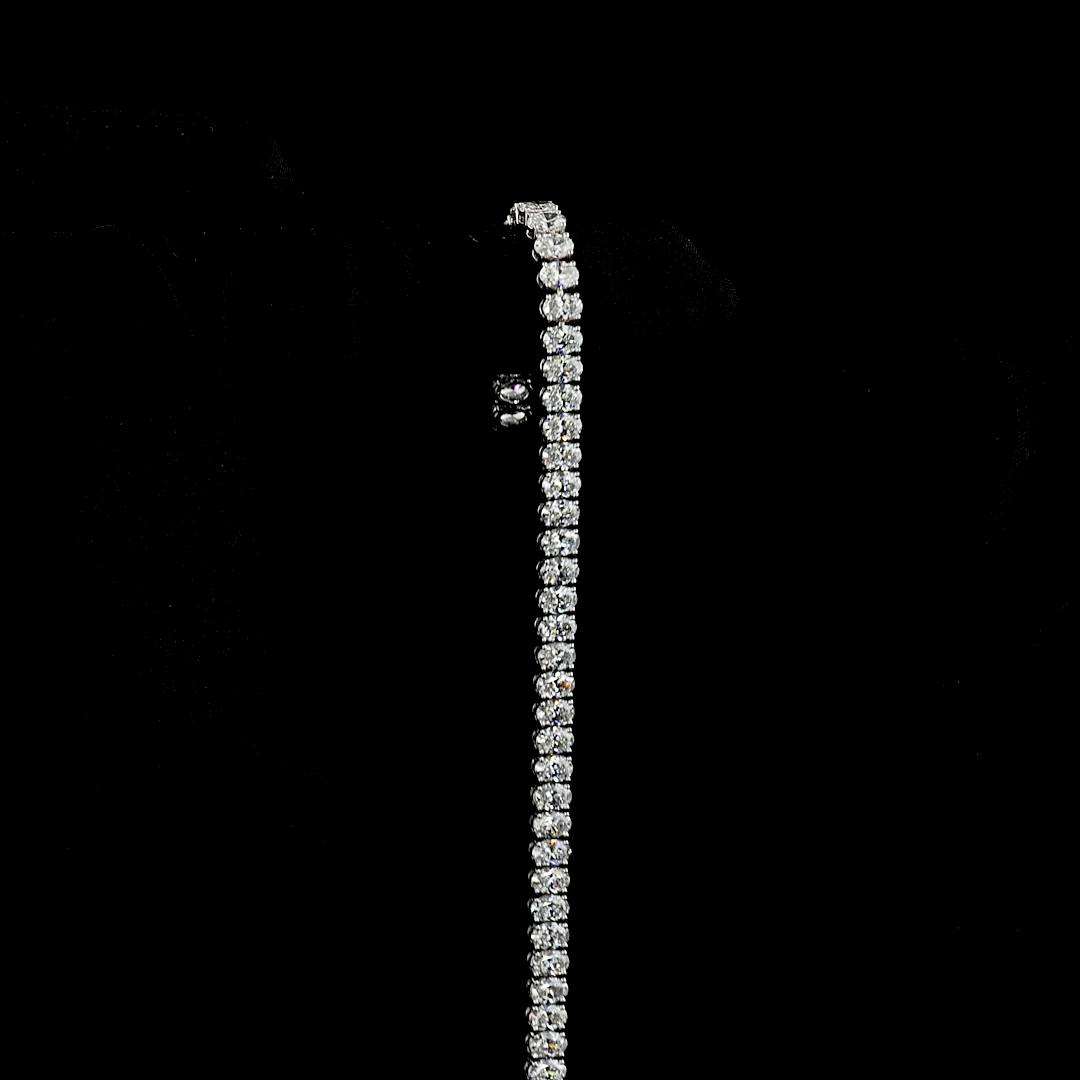10.93 CTTW Oval Lab Diamond Tennis Bracelet 7" 14k White Gold E Color and VS Clarity jewelry-spot-usa