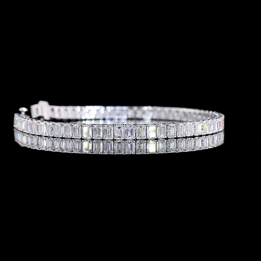 10.65 CTTW Emerald Lab Diamond Tennis Bracelet 7.5" 14k White Gold F Color and VS2 Clarity jewelry-spot-usa