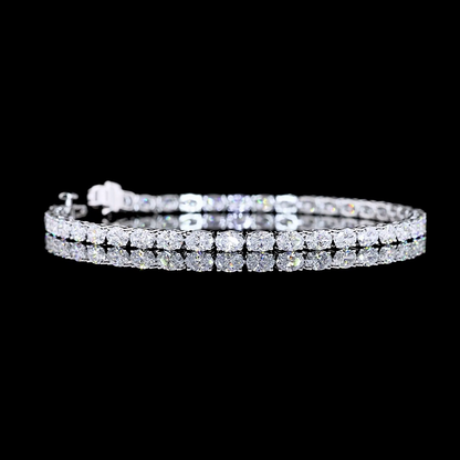 6.15 CTTW Oval Lab Diamond Tennis Bracelet 7" 14k White Gold E Color and VS Clarity jewelry-spot-usa