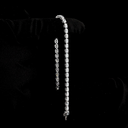 6.15 CTTW Oval Lab Diamond Tennis Bracelet 7" 14k White Gold E Color and VS Clarity jewelry-spot-usa