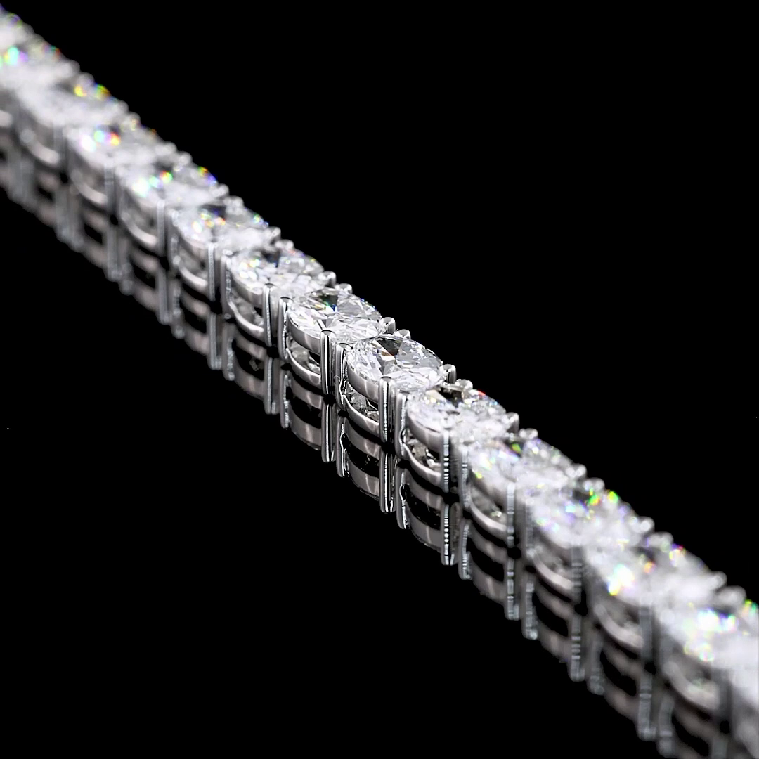 6.15 CTTW Oval Lab Grown Diamond Tennis Bracelet 7" (E Color and VS Clarity)
