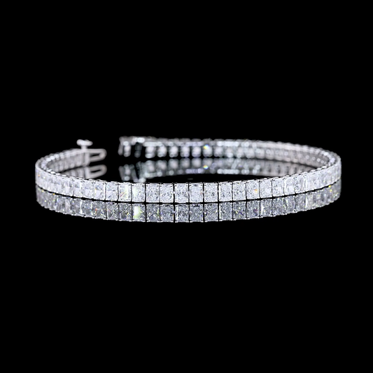 7.87 CTTW Radiant Lab Diamond Tennis Bracelet 7" (E Color and VS Clarity)