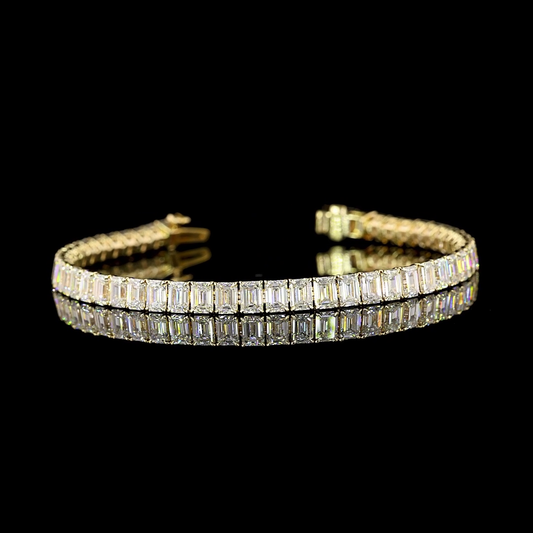 11.85 CTTW Emerald Lab Diamond Tennis Bracelet 6.5" 14k Yellow Gold E Color and VS Clarity jewelry-spot-usa