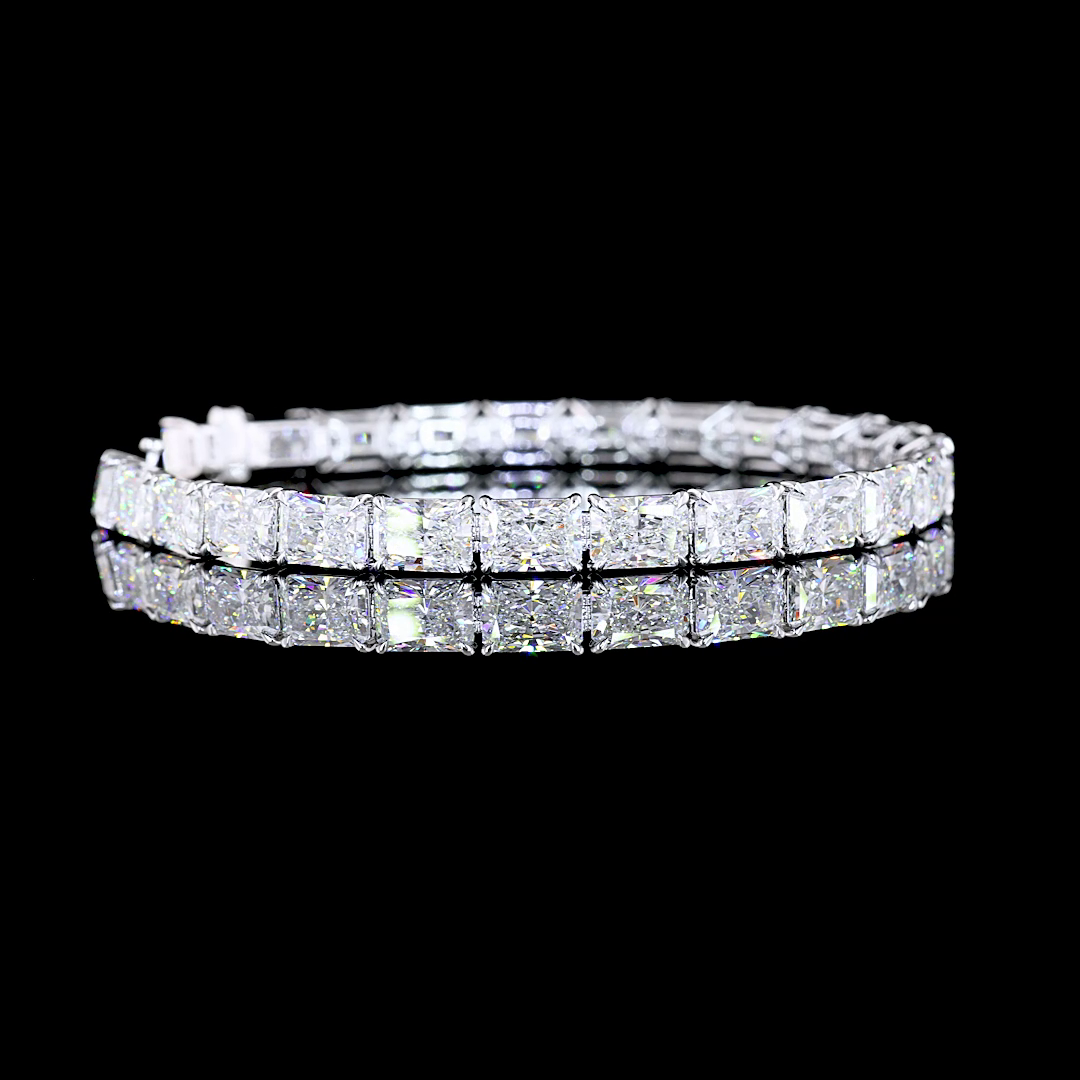 25.00 CTTW Radiant Lab Diamond Tennis Bracelet 7.25" 14k White Gold F Color and VS1 Clarity jewelry-spot-usa