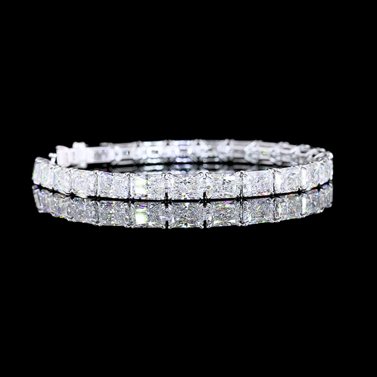 25.00 CTTW Radiant Lab Diamond Tennis Bracelet 7.25" 14k White Gold F Color and VS1 Clarity jewelry-spot-usa