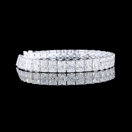 17.69 CTTW Radiant Lab Diamond Tennis Bracelet 7" 14k White Gold F/E Color and VS2/VVS1/VS/VS1/VVS2 Clarity jewelry-spot-usa