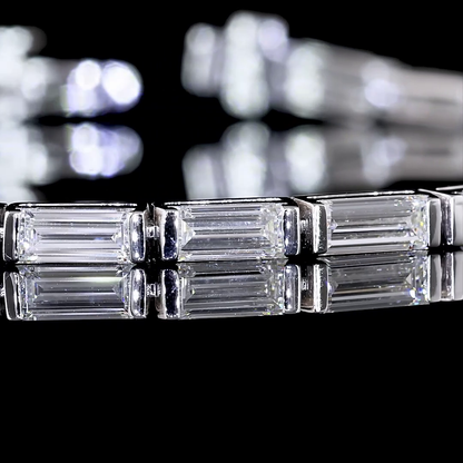 6.35 CTTW Baguette Lab Diamond Tennis Bracelet 7" 14k White Gold F Color and VS2 Clarity jewelry-spot-usa