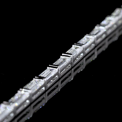 6.35 CTTW Baguette Lab Diamond Tennis Bracelet 7" 14k White Gold F Color and VS2 Clarity jewelry-spot-usa