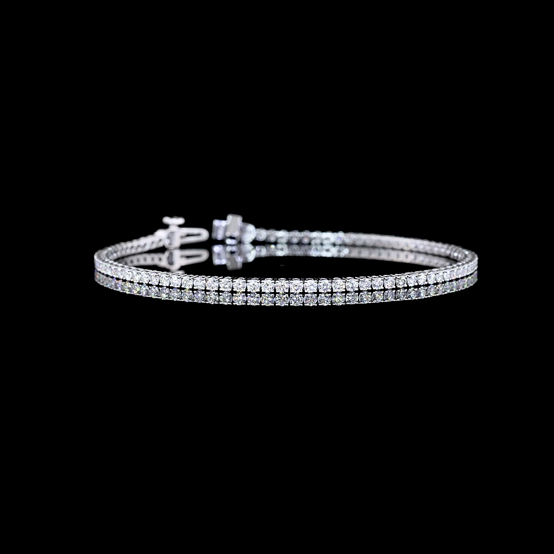 14k White Gold Lab Diamond Round 2.15 CTTW Tennis Bracelet 7.25" E VS2 jewelry-spot-usa
