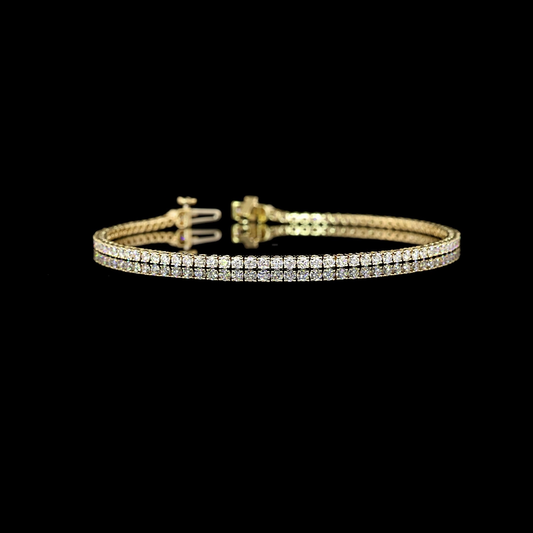 2.01 CTTW Round Lab Diamond Tennis Bracelet 7" 14k Yellow Gold (E Color and VS2 Clarity)