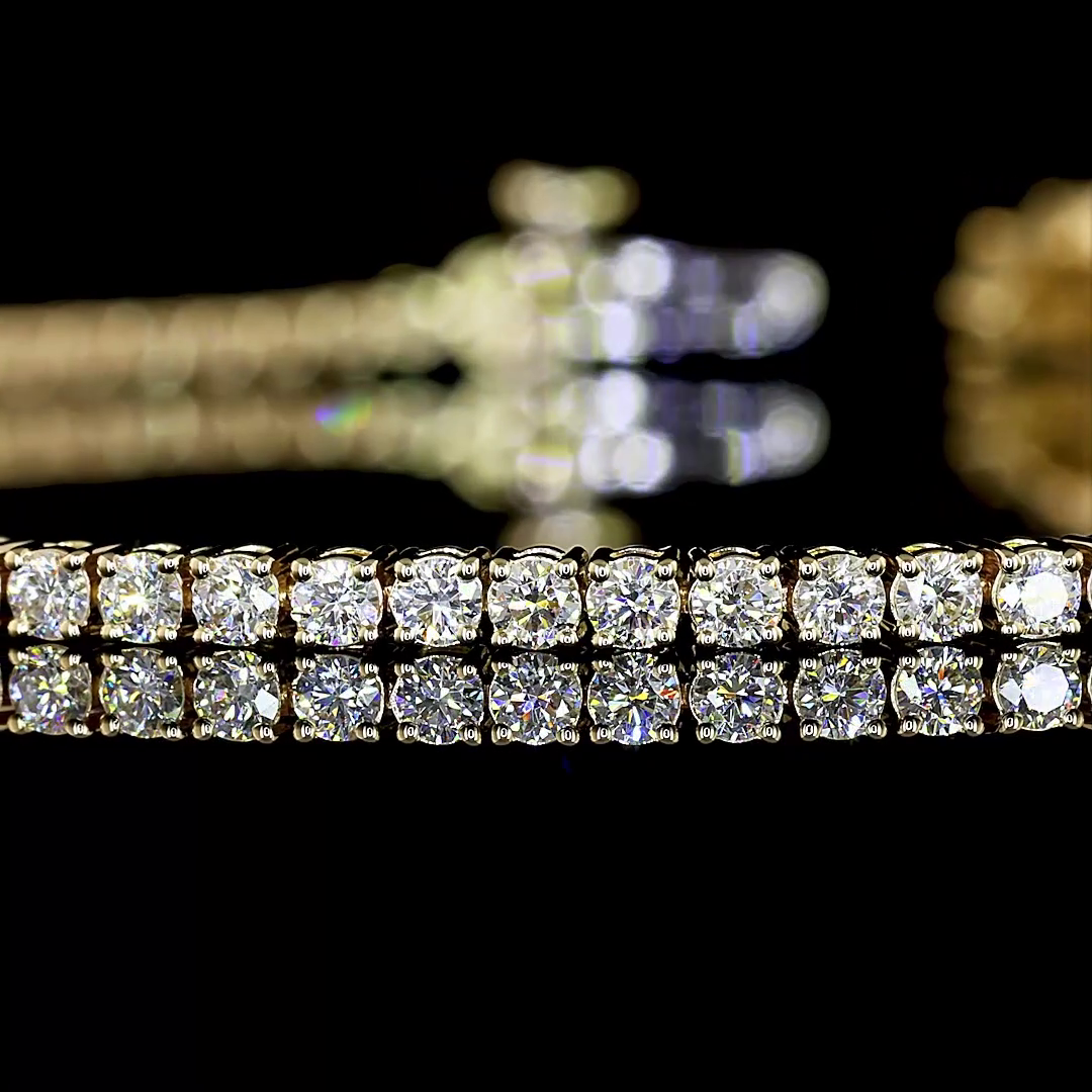 2.01 CTTW Round Lab Diamond Tennis Bracelet 7" 14k Yellow Gold (E Color and VS2 Clarity)
