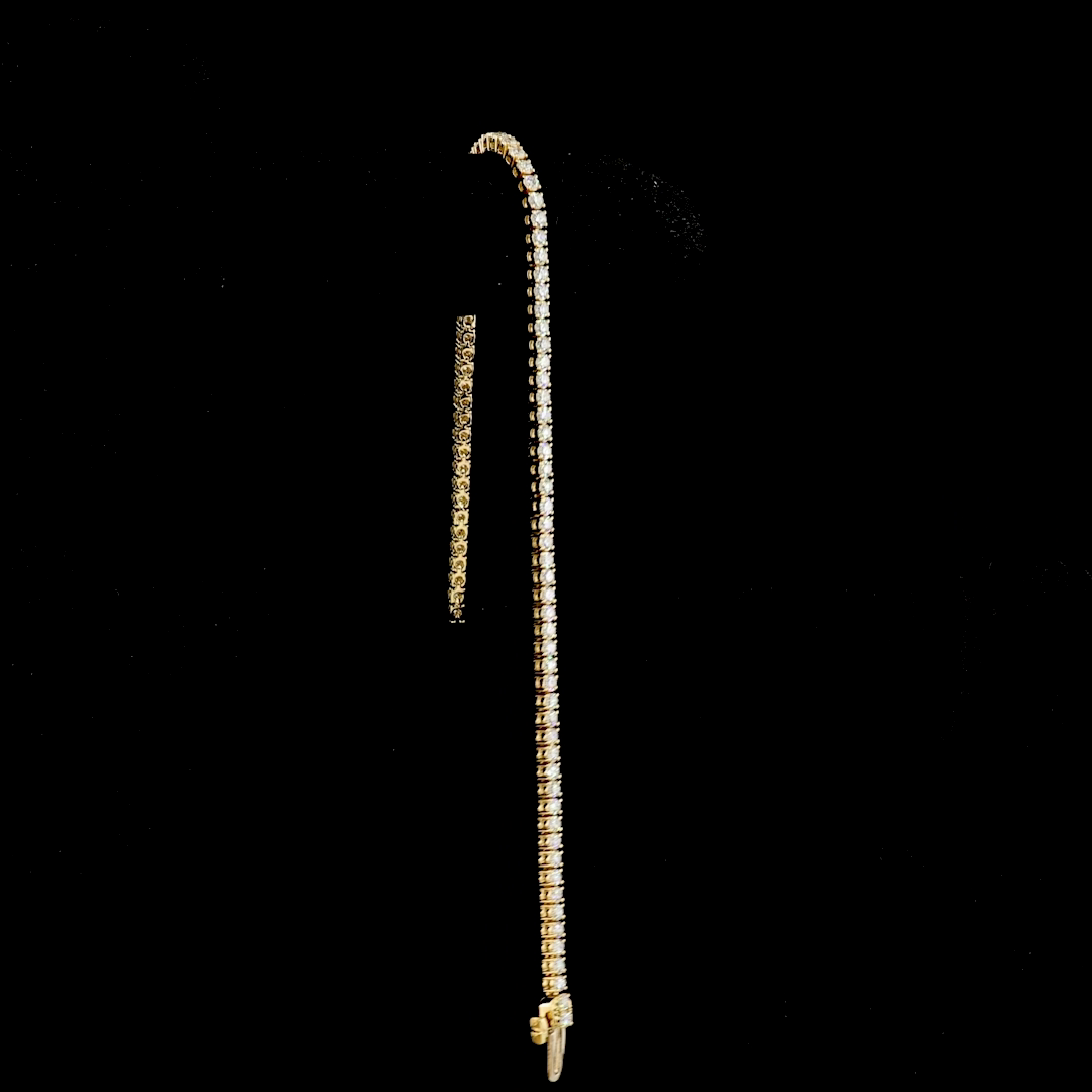 2.01 CTTW Round Lab Diamond Tennis Bracelet 7" 14k Yellow Gold (E Color and VS2 Clarity)
