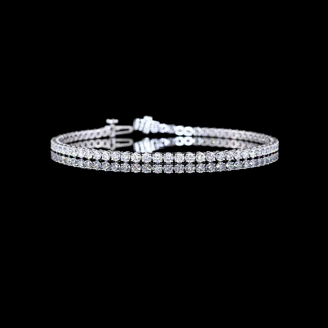 4.00 CTTW Round Lab Diamond Tennis Bracelet 7" 14k White Gold (E Color and VS Clarity)