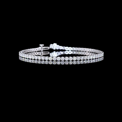 4.00 CTTW Round Lab Diamond Tennis Bracelet 7" 14k White Gold (E Color and VS Clarity)