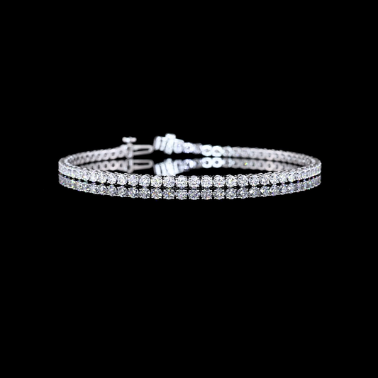 4.00 CTTW Round Lab Diamond Tennis Bracelet 7" 14k White Gold (E Color and VS Clarity)