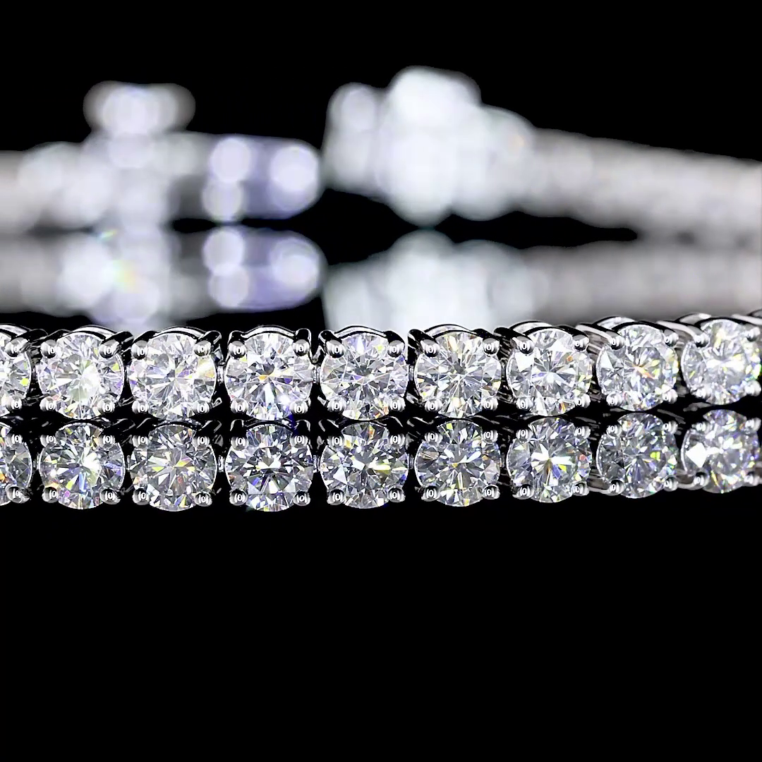 4.00 CTTW Round Lab Diamond Tennis Bracelet 7" 14k White Gold (E Color and VS Clarity)