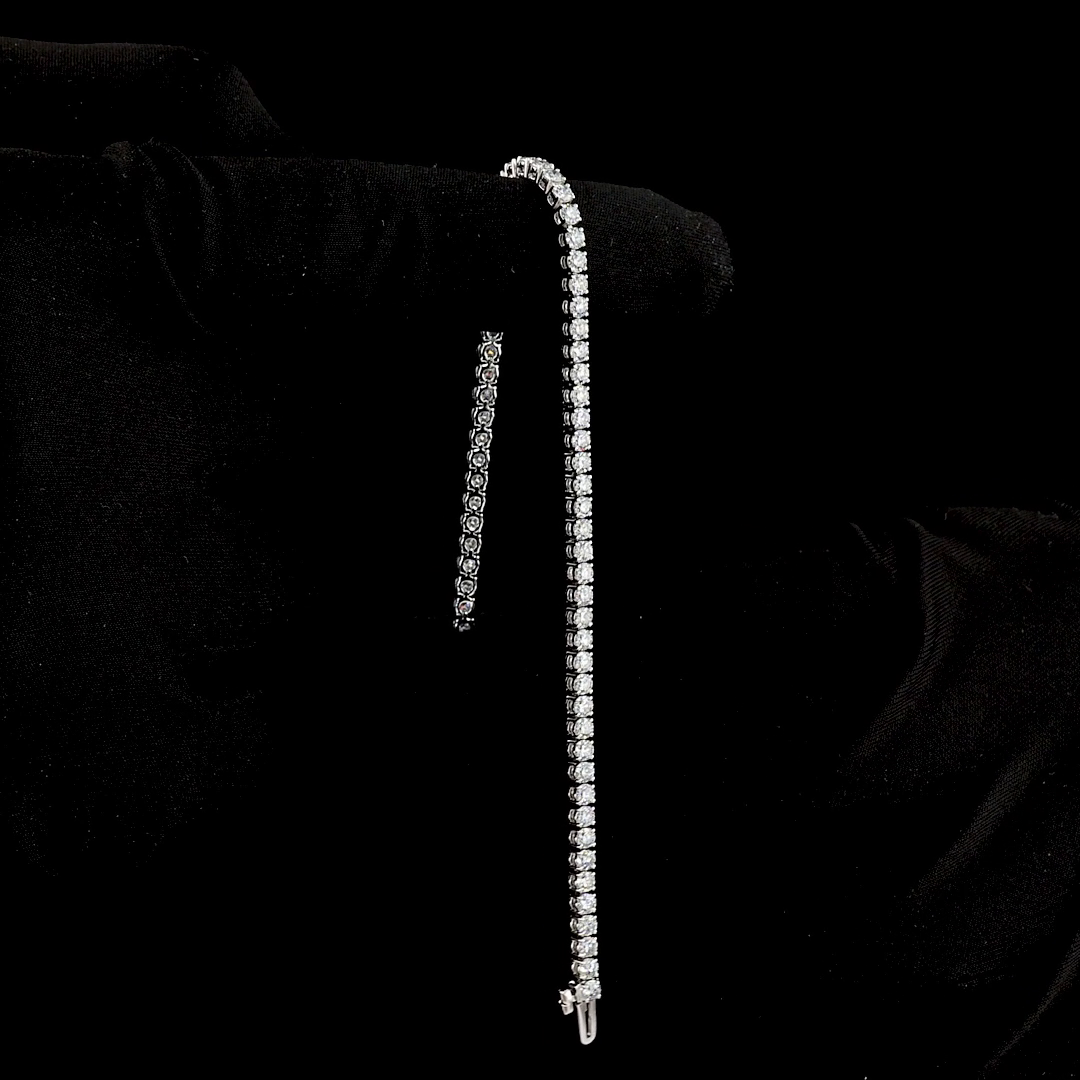 4.00 CTTW Round Lab Diamond Tennis Bracelet 7" 14k White Gold (E Color and VS Clarity)