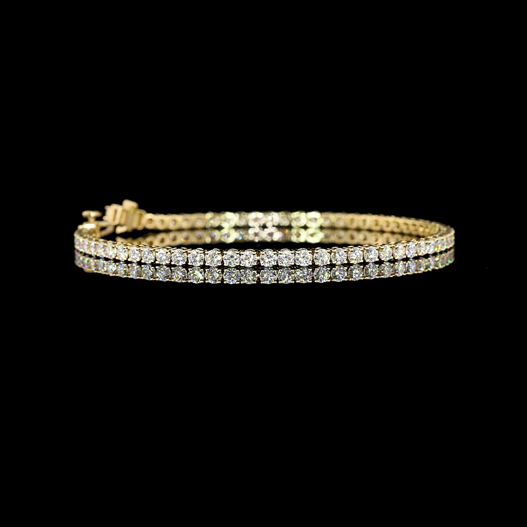 14k Yellow Gold Lab Diamond Round 3.80 CTTW Tennis Bracelet 7" E VS jewelry-spot-usa