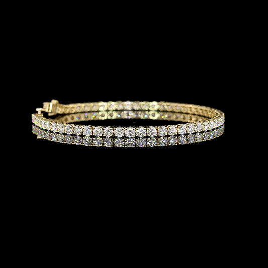 14k Yellow Gold Lab Diamond Round 5.92 CTTW Tennis Bracelet 7" E VS jewelry-spot-usa