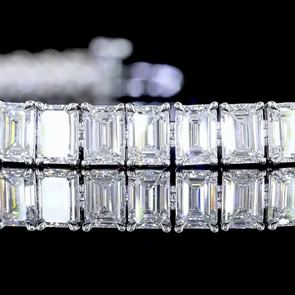 11.88 CTTW Emerald Lab Diamond Tennis Bracelet 6.5" 14k White Gold E Color and VS Clarity jewelry-spot-usa