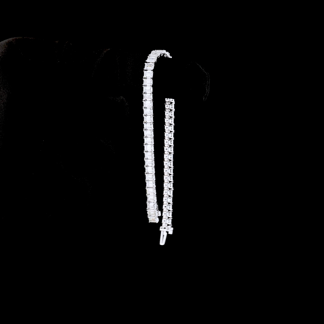 11.88 CTTW Emerald Lab Diamond Tennis Bracelet 6.5" 14k White Gold E Color and VS Clarity jewelry-spot-usa