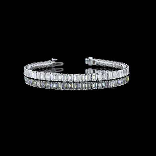 11.05 CTTW Emerald Lab Diamond Tennis Bracelet 6.5" 14k White Gold F Color and VS2 Clarity jewelry-spot-usa