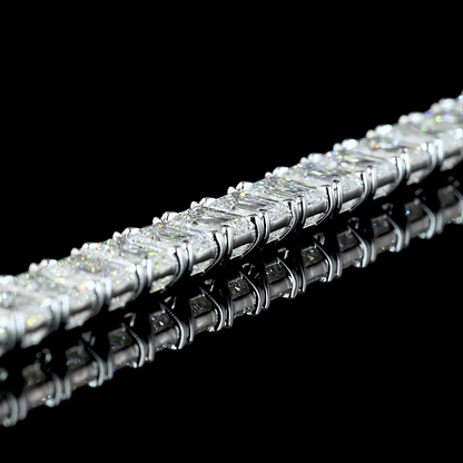 15.12 CTTW Emerald Lab Diamond Tennis Bracelet 6.5" 14k White Gold (E Color and VS/VS2 Clarity)