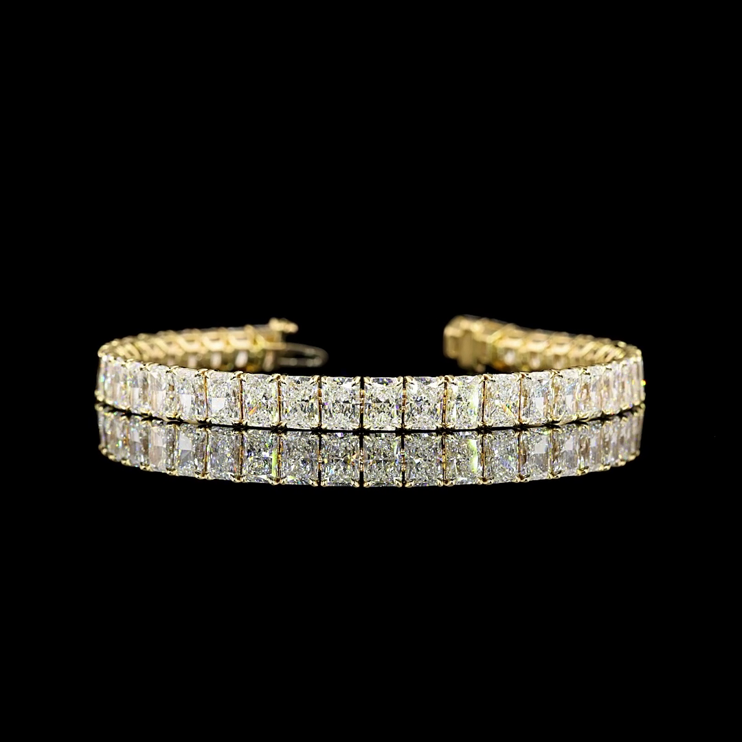 20.29 CTTW Radiant Lab Diamond Tennis Bracelet 6.5" 14k Yellow Gold E Color and VS Clarity jewelry-spot-usa