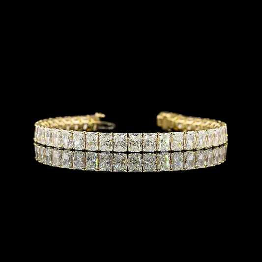 15.71 CTTW Radiant Lab Diamond Tennis Bracelet 6.5" 14k Yellow Gold E/F Color and VS/VVS2 Clarity jewelry-spot-usa