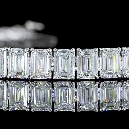16.00 CTTW Emerald Lab Diamond Tennis Bracelet 6.5" 14k White Gold (E/F Color and VS1 Clarity)