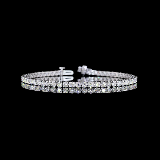 5.16 CTTW Round Lab Diamond Tennis Bracelet 7.25" 14k White Gold (E Color and VS1 Clarity)