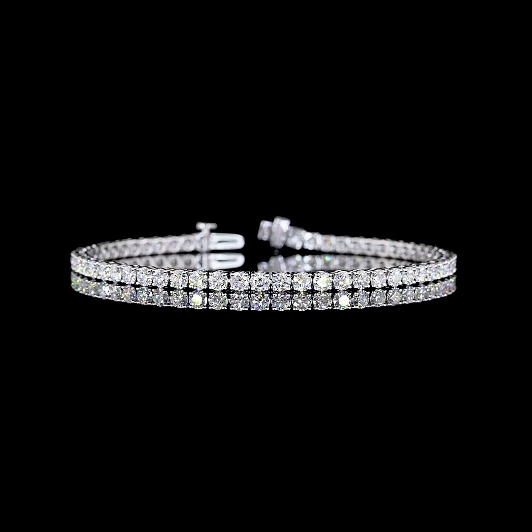 5.16 CTTW Round Lab Diamond Tennis Bracelet 7" 14k White Gold (F/E Color and VS2/VS1/VS Clarity)