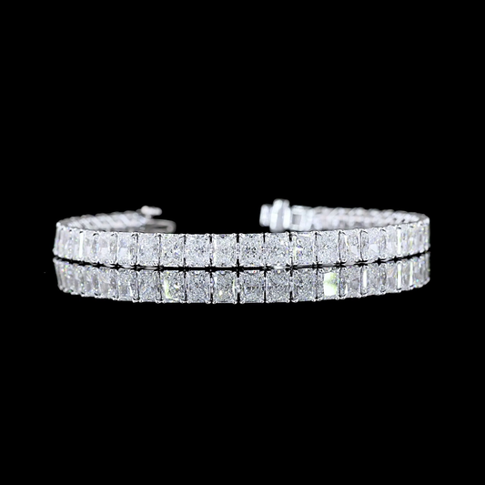 16.09 CTTW Radiant Lab Diamond Tennis Bracelet 6.5" 14k White Gold F/E Color and VS1/VS/VVS1 Clarity jewelry-spot-usa