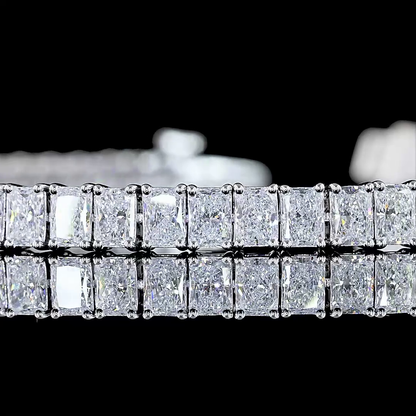 16.09 CTTW Radiant Lab Diamond Tennis Bracelet 6.5" 14k White Gold F/E Color and VS1/VS/VVS1 Clarity jewelry-spot-usa