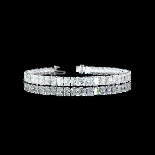17.42 CTTW Radiant Lab Diamond Tennis Bracelet 7" 14k White Gold E Color and VS Clarity jewelry-spot-usa