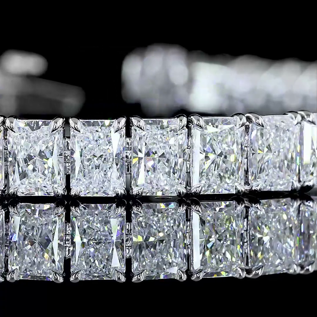 17.42 CTTW Radiant Lab Diamond Tennis Bracelet 7" 14k White Gold E Color and VS Clarity jewelry-spot-usa