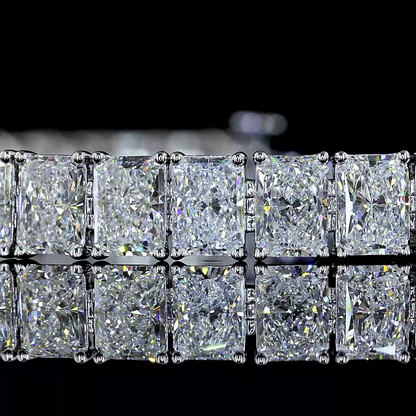 16.28 CTTW Radiant Lab Diamond Tennis Bracelet (E Color and VS2 Clarity)