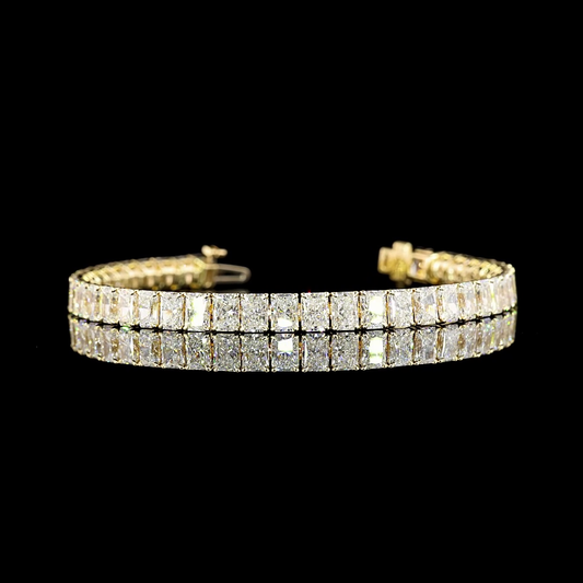 15.13 CTTW Radiant Lab Diamond Tennis Bracelet 6.25" 14k Yellow Gold E Color and VS Clarity jewelry-spot-usa